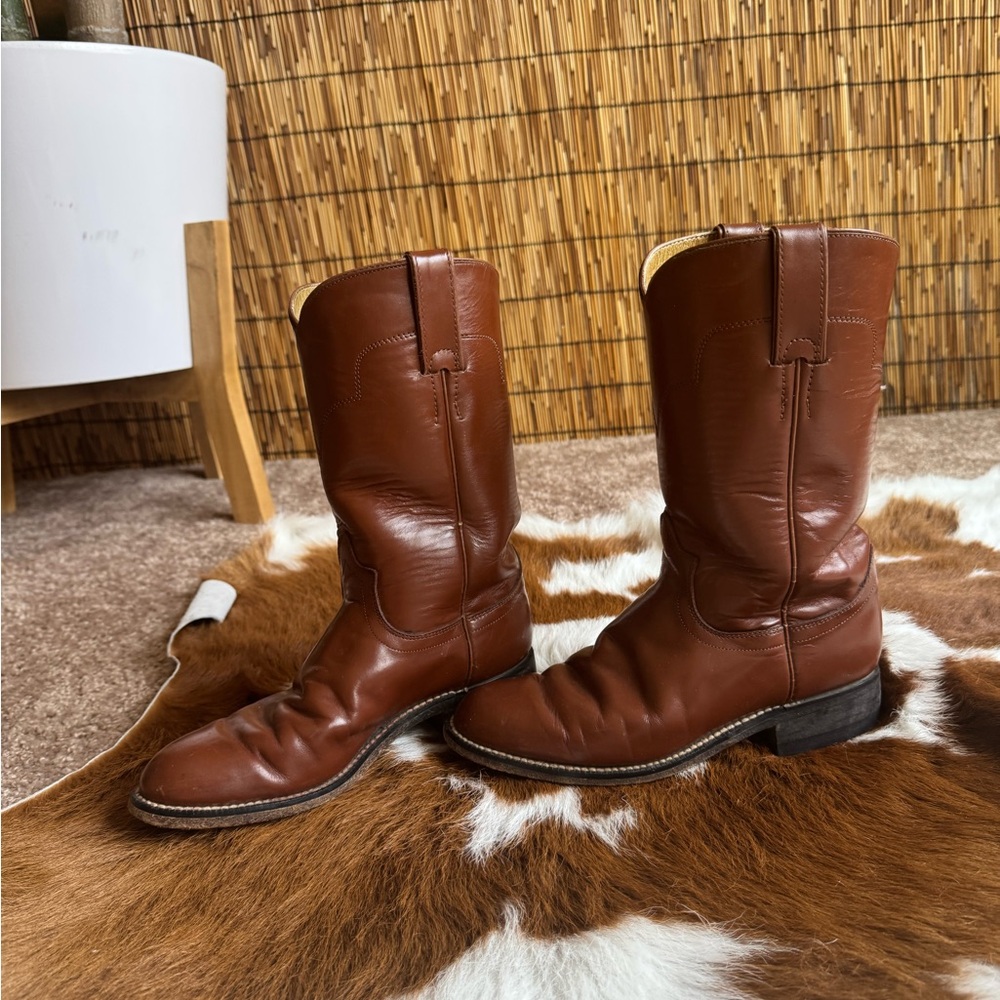 Vintage Tony Lama Brown Leather Western Boots